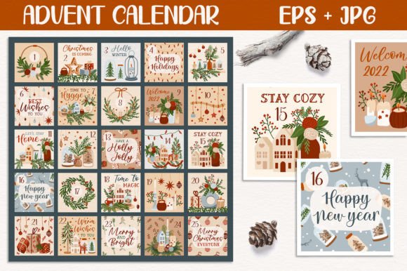 Download Christmas Advent Calendar Print Template - Christmas Collection