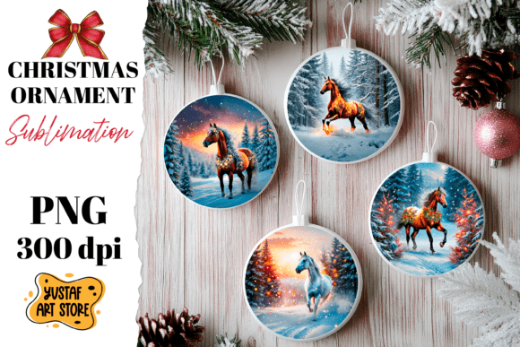 Download Christmas Horse Ornament Sublimation. - Christmas Collection