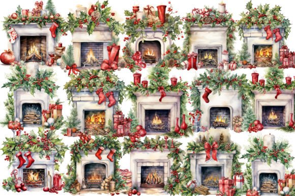 Download Christmas Fireplace Clipart - Christmas Collection