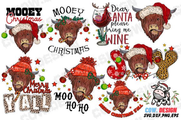 Download Cow Christmas Bundle SVG Sublimation - Christmas Collection