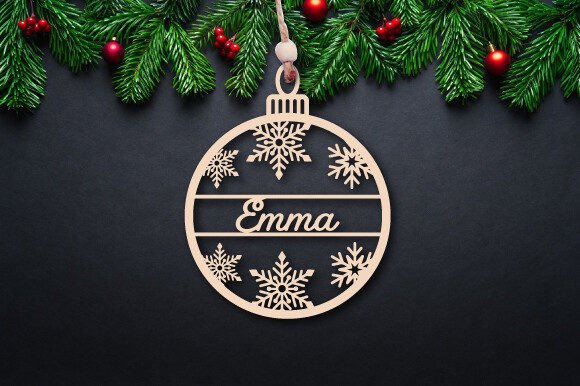 Download Christmas Name Ornament Laser Cut Bundle - Christmas Collection
