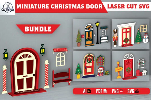 Download Miniature Christmas Door SVG Bundle - Christmas Collection
