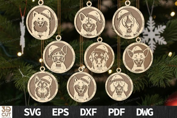 Download Christmas Dog Ornament Bundle 3D - Christmas Collection