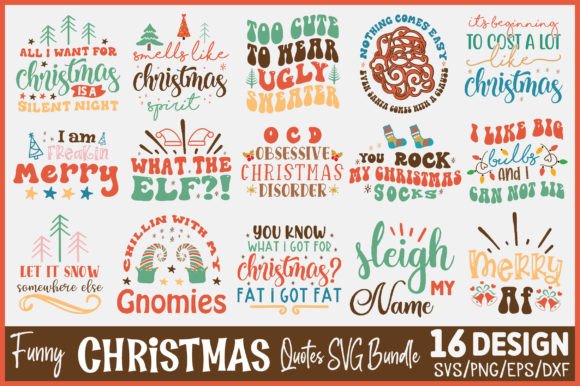 Download Funny Christmas Quotes SVG Bundle - Christmas Collection