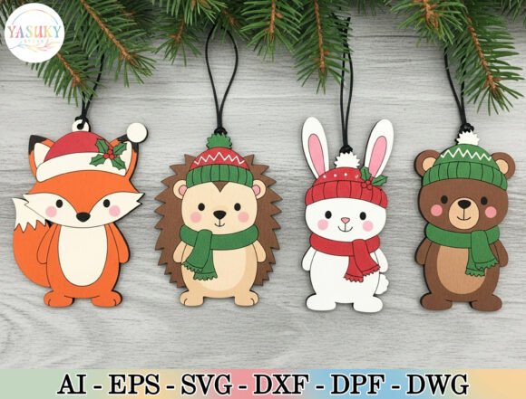 Download Cute Christmas Animal Ornament SVG - Christmas Collection