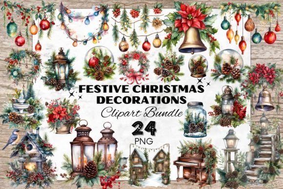 Download Beautiful Christmas Decoration Elements - Christmas Collection