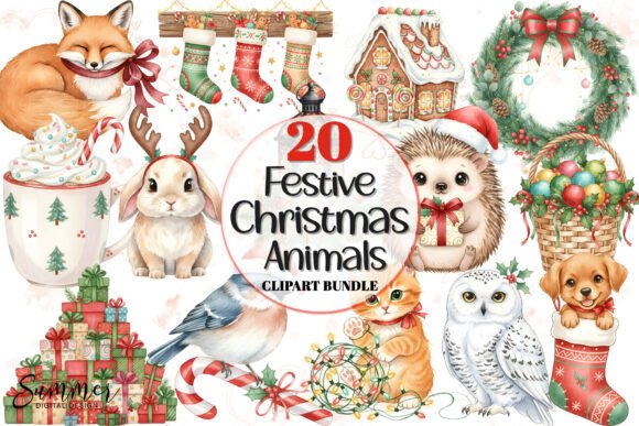Download Adorable Christmas Festive Animals PNG - Festive animals Collection
