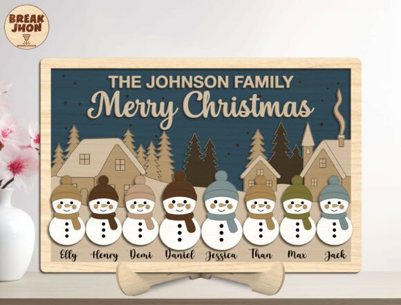 Download Family Snowman Christmas Sign SVG - Christmas Collection