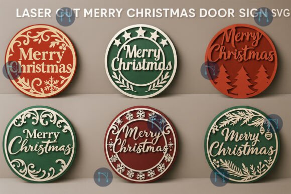 Download Merry Christmas Door Sign SVG Bundle - Christmas Collection