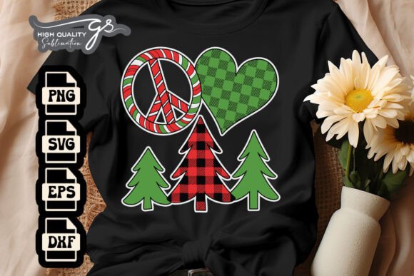 Download Peace Love Christmas Trees Hippie SVG - Christmas Collection