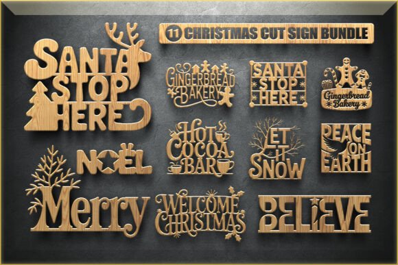 Download Christmas Cut Sign Bundle - Christmas Collection